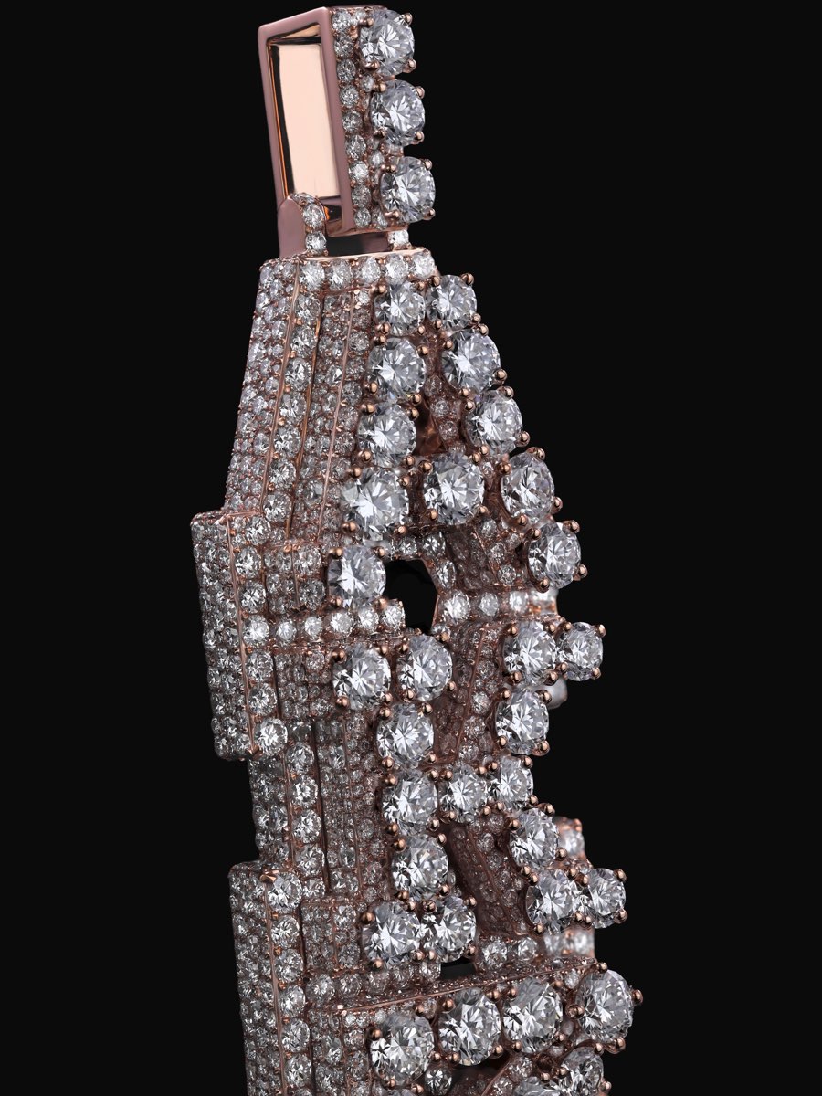 Pendant close up showing stone setting